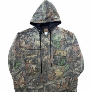 Duxbak Advantage Timber Jacket Mens Medium Camo Hooded Quilted Hunting 100TB